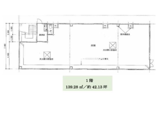 神奈川県秦野市　1階路面店物件図面