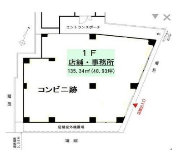 神奈川県横浜市　石川町駅徒歩10分ビル1階物件図面