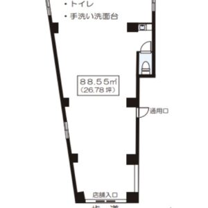 東京都武蔵野市　三鷹駅徒歩23分ビル1階物件図面