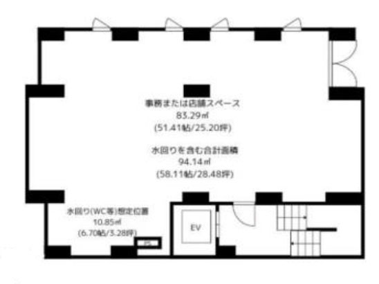 東京都品川区　品川シーサイド駅徒歩5分　ビル1階物件図面