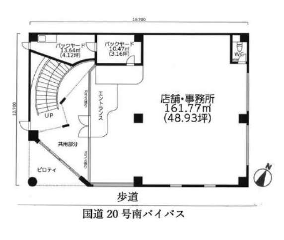 東京都八王子市　北八王子駅徒歩8分　ビル1階物件図面