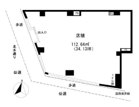東京都北区　志茂駅徒歩1分　ビル1階物件図面