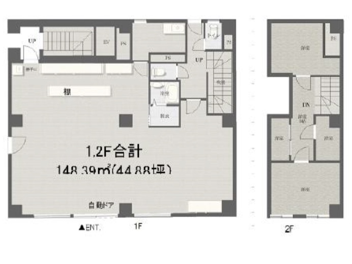 千葉県松戸市　五香駅徒歩７分　ビル1-2階物件図面