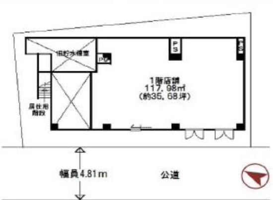 神奈川県横浜市　金沢文庫駅徒歩2分　ビル1階物件図面