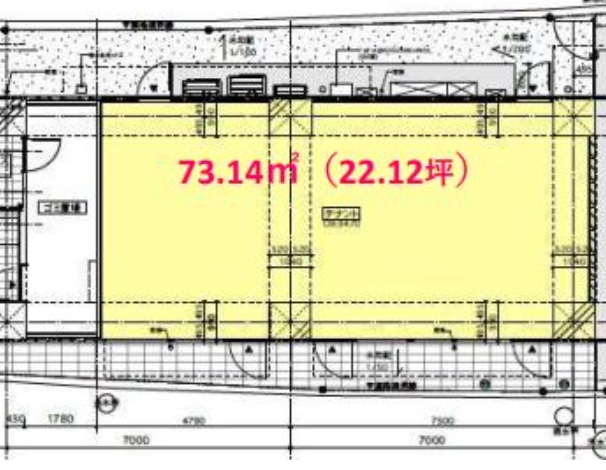 東京都港区　品川駅徒歩９分 新築計画ビル1階物件図面