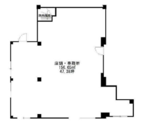 東京都福生市　福生駅徒歩1分　ビル1階物件図面
