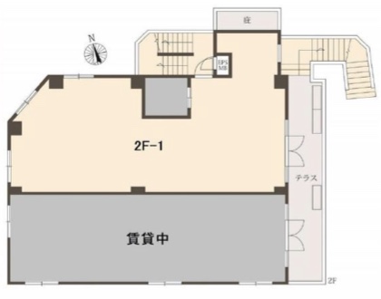東京都渋谷区　代々木公園駅徒歩3分　　ビル2階物件図面