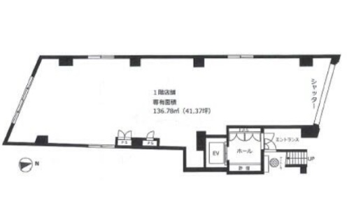 東京都新宿区　西早稲田駅徒歩6分　ビル1階物件図面