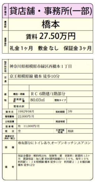 神奈川県相模原市　橋本駅徒歩10分　ビル1階物件詳細