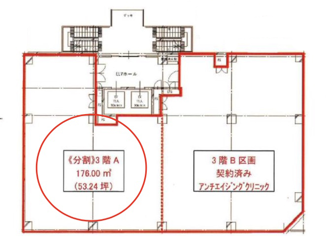 埼玉県所沢市　所沢駅徒歩3分　ビル3階物件図面