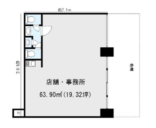 神奈川県横浜市　新横浜駅徒歩6分　ビル1階物件図面