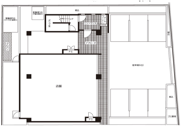 神奈川県相模原市　橋本駅徒歩15分　１階店舗物件図面