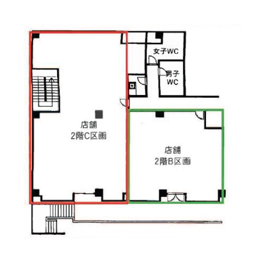 埼玉県川口市　川口駅徒歩4分　ビル2階物件図面