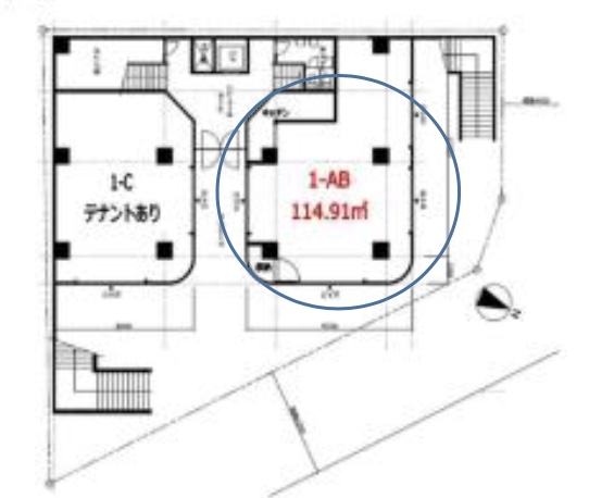 埼玉県越谷市　越谷駅徒歩3分　ビル1階物件図面
