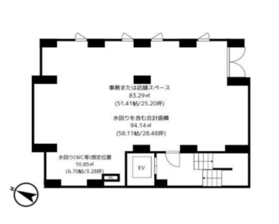 東京都品川区　品川シーサイド駅徒歩5分　ビル1階物件図面