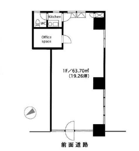 東京都港区　表参道駅徒歩８分　ビル1階物件図面