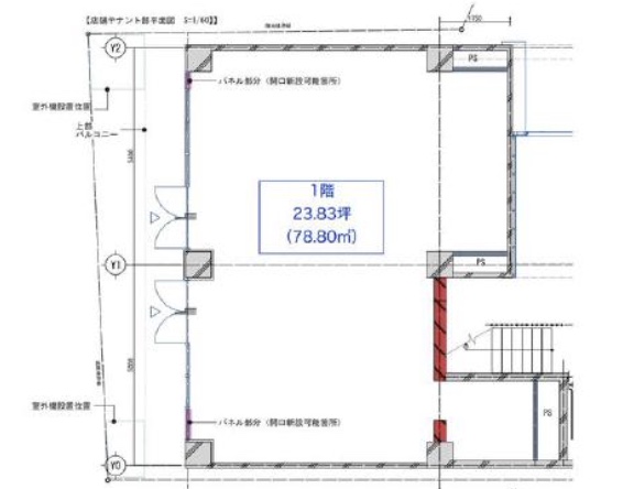 東京都世田谷区　等々力駅徒歩19分　ビル1階物件図面