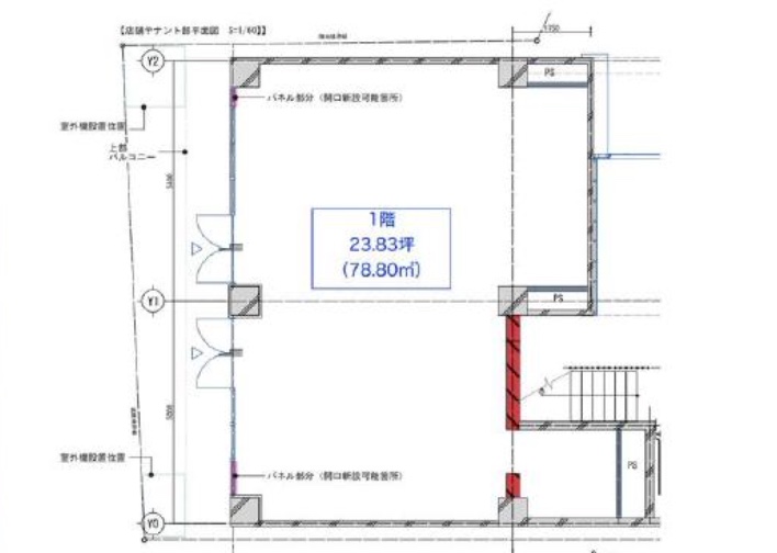 東京都世田谷区　等々力駅徒歩19分　ビル1階物件図面