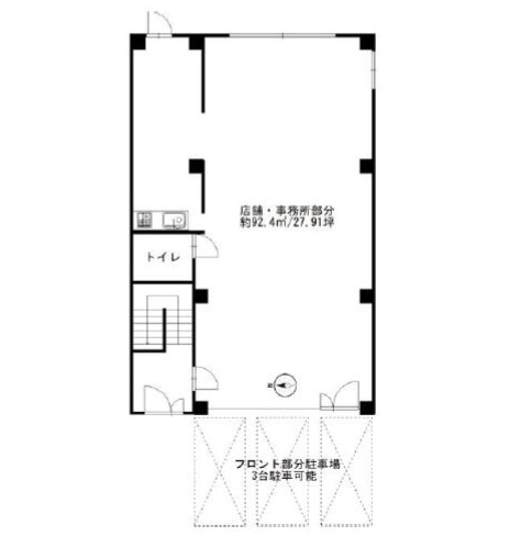 埼玉県久喜市　久喜駅徒歩3分　ビル1階 駐車場有り物件図面