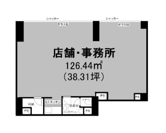 千葉県千葉市　千葉駅徒歩10分　ビル1階物件図面