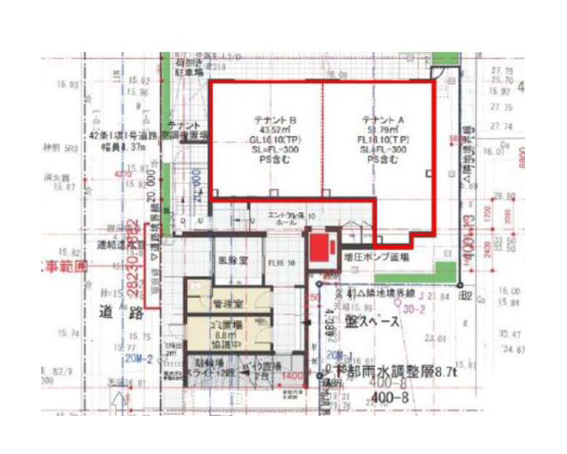 東京都品川区　西大井駅徒歩7分　新築計画ビル1階物件図面