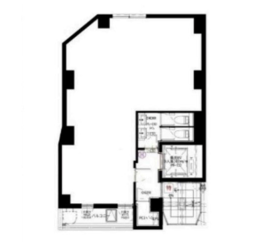 東京都港区　麻布十番駅徒歩1分　ビル２階物件図面