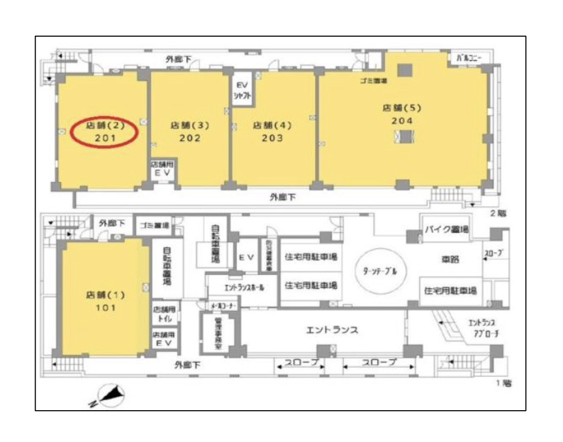 神奈川県横浜市　センター北駅徒歩4分　新築ビル2階物件図面