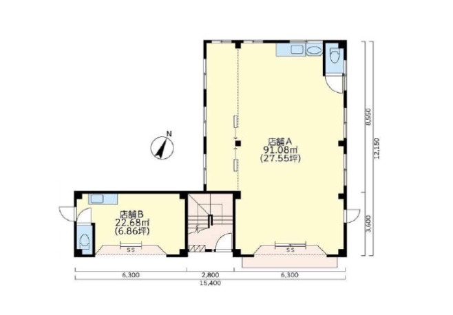 神奈川県横浜市　鶴見駅徒歩25分　ビル1階物件図面