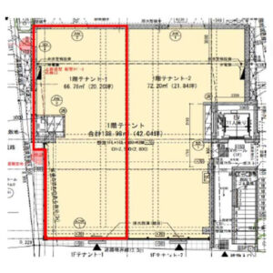 東京都世田谷区　駒場東大駅徒歩８分　新築ビル計画1階物件図面