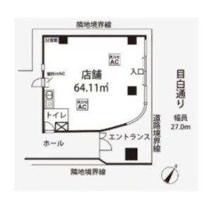 東京都千代田区　飯田橋駅徒歩2分　ビル1階物件図面