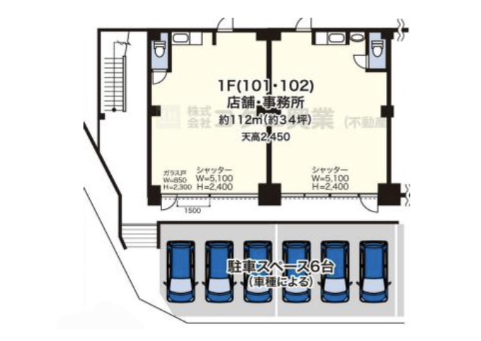 神奈川県横浜市　鴨居駅徒歩18分　ビル1階物件図面
