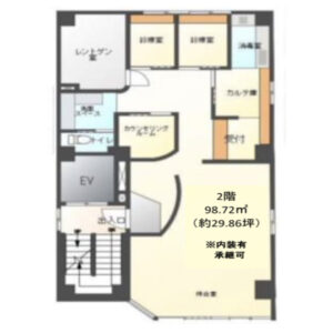 東京都八王子市　西八王子駅徒歩1分　2階歯科医院居抜き物件図面