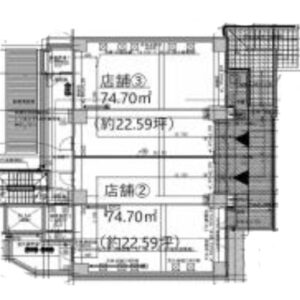 千葉県松戸市　新松戸駅徒歩3分　ビル2階物件図面