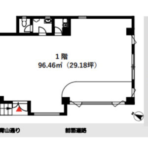 東京都港区　外苑前駅徒歩２分　ビル1階物件図面