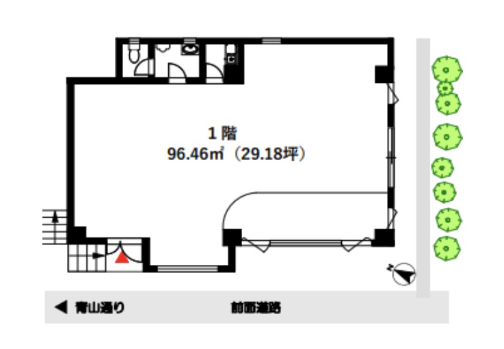 東京都港区 外苑前駅徒歩2分 ビル1階物件図面