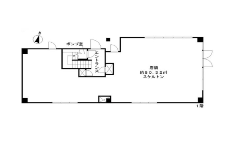 東京都墨田区　両国駅徒歩1分　新築ビル1階物件図面