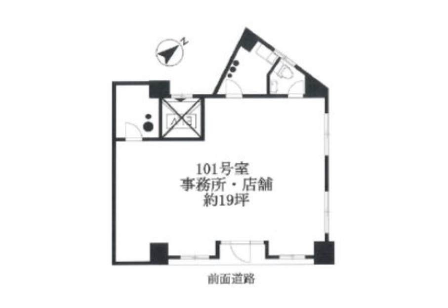 東京都品川区 五反田駅徒歩5分 ビル1階物件図面