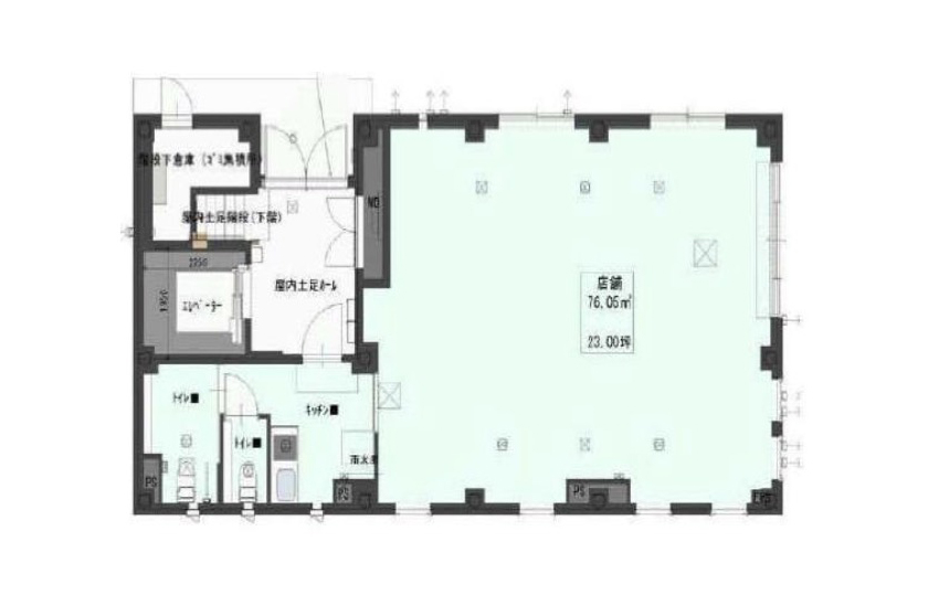 東京都中央区　茅場町駅徒歩1分　新築ビル１階物件図面