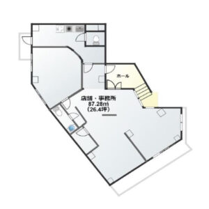 東京都国立市　国立駅徒歩4分　ビル２階物件図面