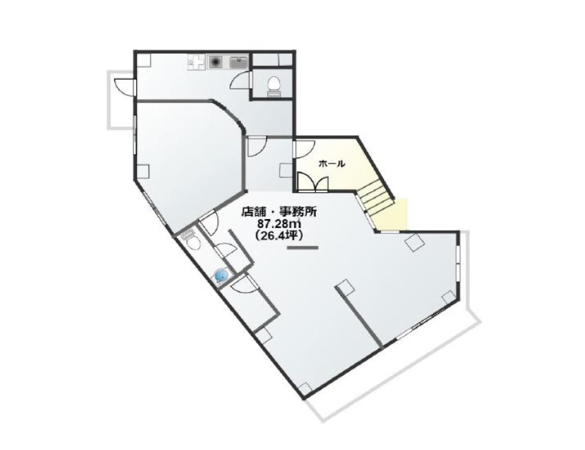 東京都国立市　国立駅徒歩4分　ビル２階物件図面