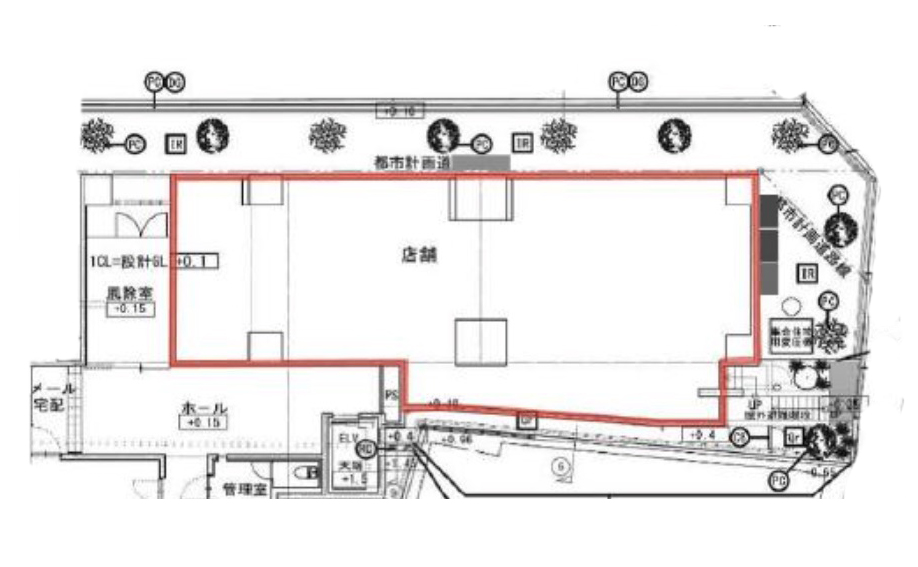 東京都中野区　中野新橋駅徒歩2分　新築ビル1階物件図面