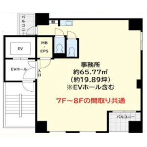 東京都中央区　小伝馬町駅徒歩1分　ビル７F・８F物件図面