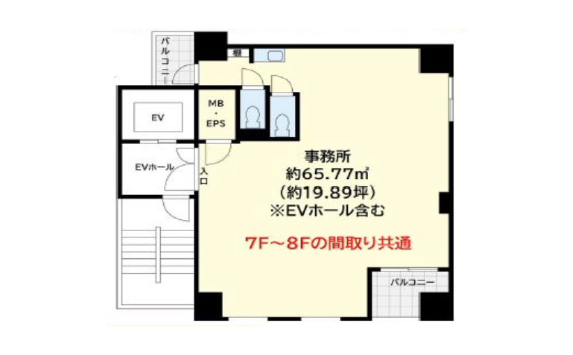 東京都中央区 小伝馬町駅徒歩1分 ビル7F・8F物件図面