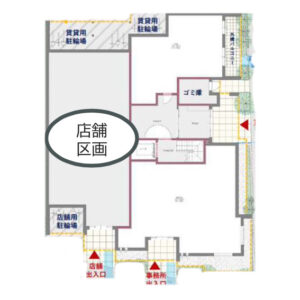 東京都世田谷区　上北沢駅徒歩5分　下高井戸プロジェクト　新築計画ビル1階物件図面