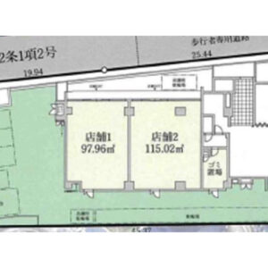 埼玉県富士見市　鶴瀬駅徒歩２分　大型商業施設新築計画ビル１階物件図面