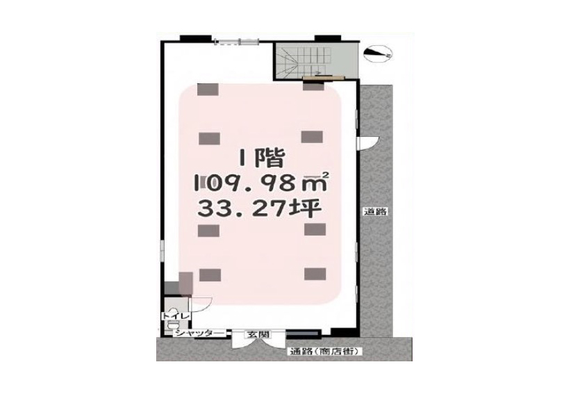 東京都品川区　戸越公園駅徒歩７分　ビル1階物件図面