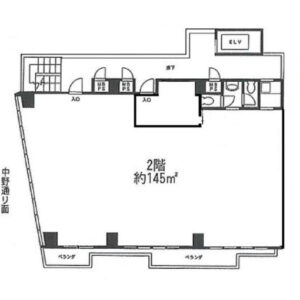 東京都中野区　笹塚駅12分　ビル２階物件図面