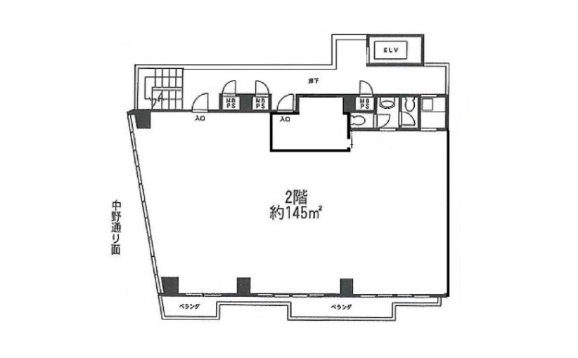 東京都中野区　笹塚駅12分　ビル２階物件図面