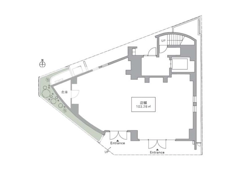 東京都世田谷区　千歳船橋駅近　新築計画ビル１階物件図面